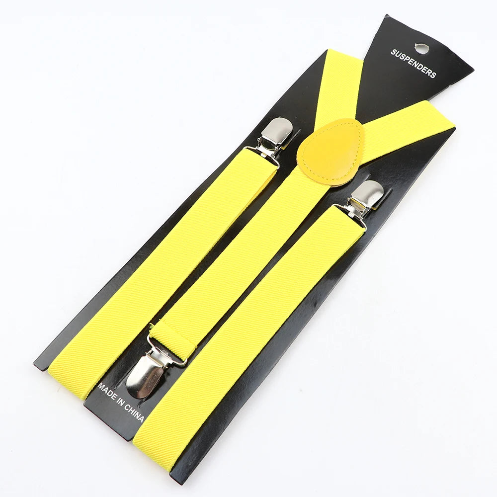 Hot Sale Solid Color Elastic Leather Suspender For Men Women Black Red Sage Green Adjustable Pants Shirt Girl Skirt Accessories