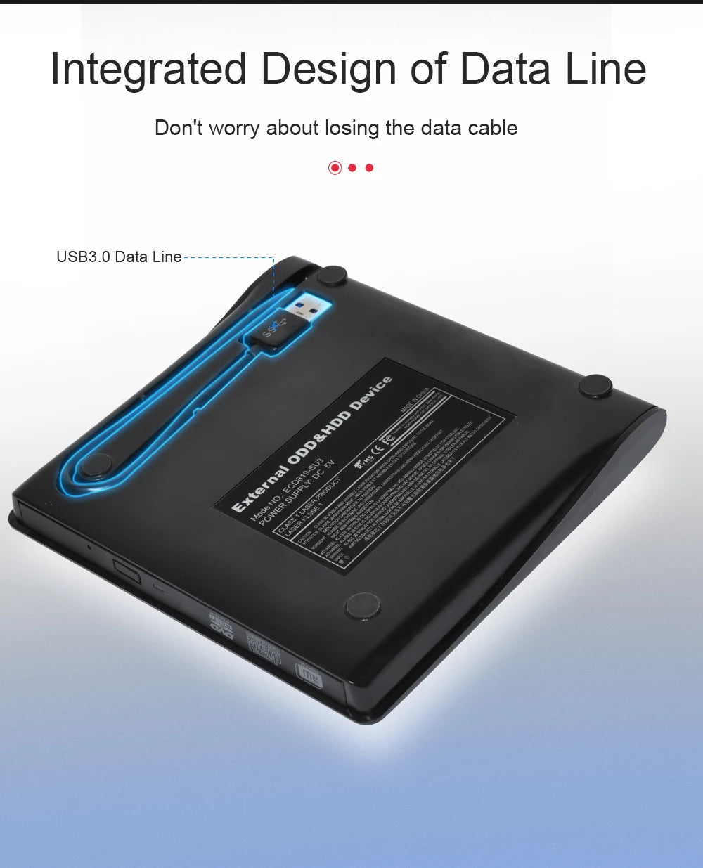 Deepfox USB 3.0 Slim External DVD RW CD Writer Drive Burner Reader Player Optical Drives For Laptop PC Dvd Burner Dvd Portatil