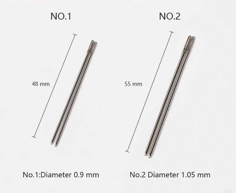 WUTA 12pcs Leathercraft Sewing Needles Large Eye Blunt Stitching Needle Harness Round-pointed Needle Leather Hand Sewing Blunt