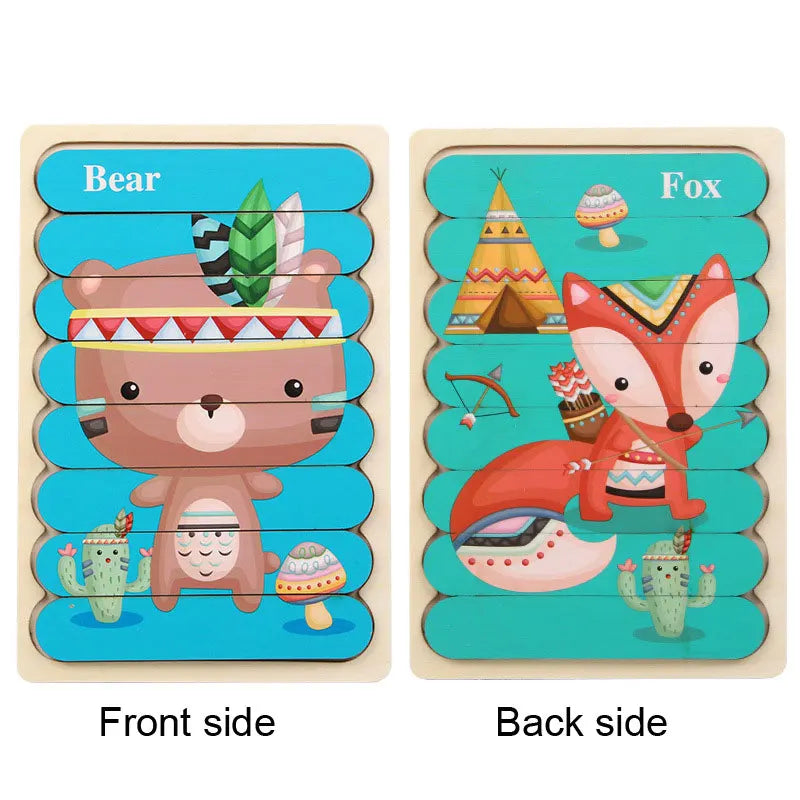 Montessori Toys 2 years Wooden Puzzles For Kids Chid Baby Learning Education Child Game montessori 3D Puzzle Childrens 2 3 Years