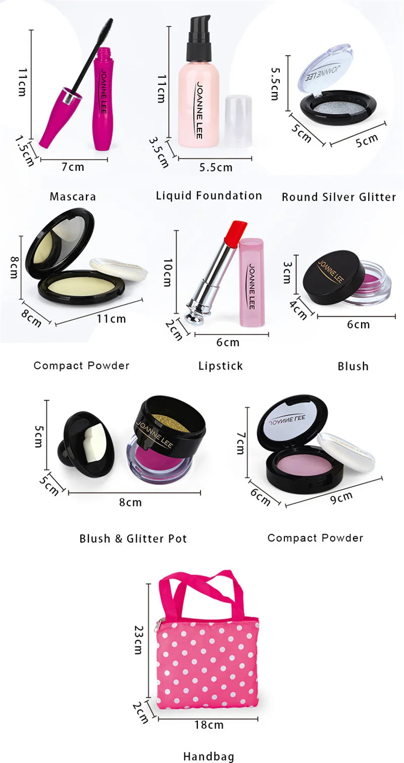 Girls Make Up Toy Set Pretend Play Lipstick Nail Polish Princess Pink Makeup Toys For Girls Dress Up Educational Toys Kids Gifts