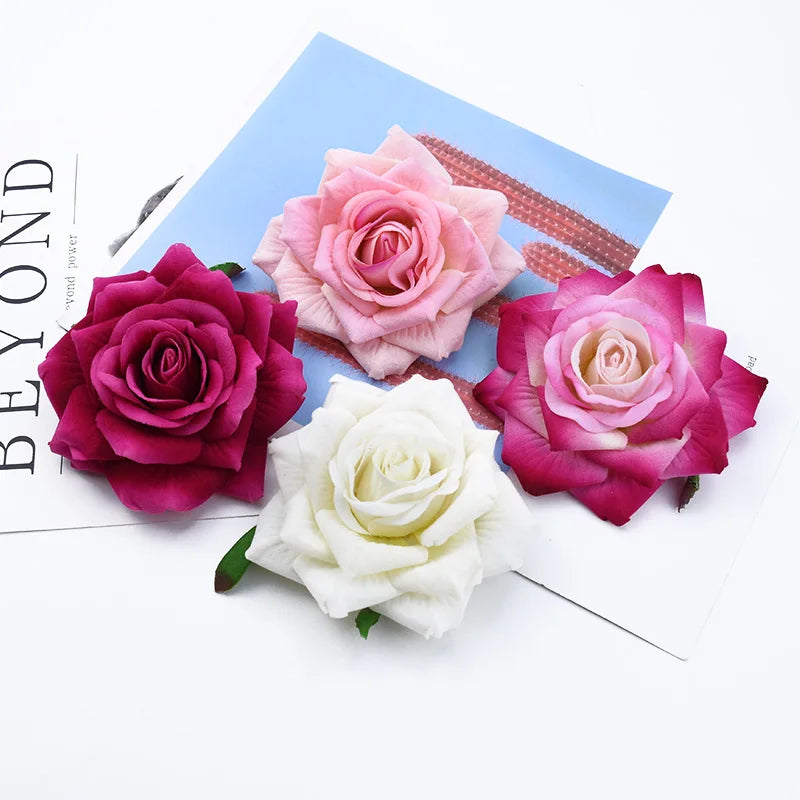 50/100 Pieces artificial flowers for home decoration wedding bridal accessories clearance diy gift box scrapbooking bride brooch