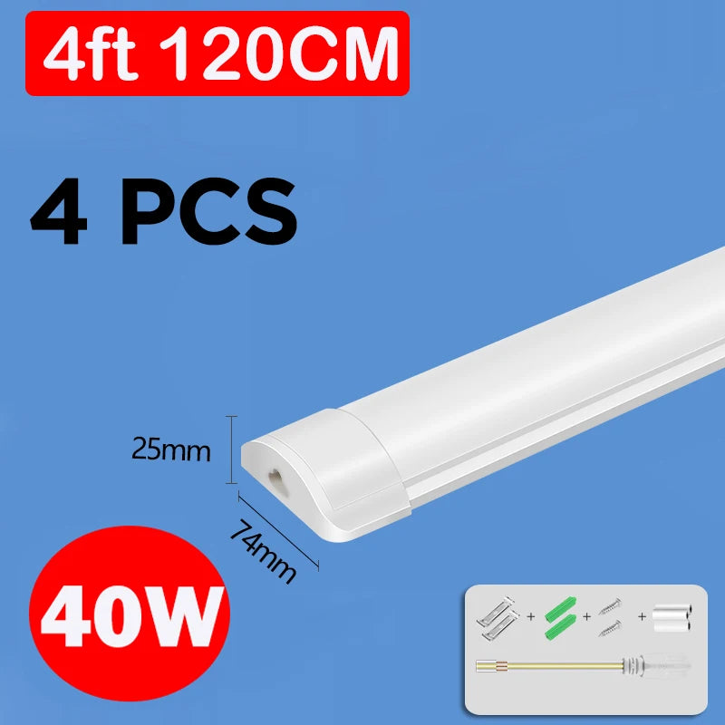Led Lights Tube Home Lighting Kitchen Bedroom Garage Fixture t5/t8 Ceiling Linear Lamp Strip 220V Closet Cabinets 90/120cm Tube