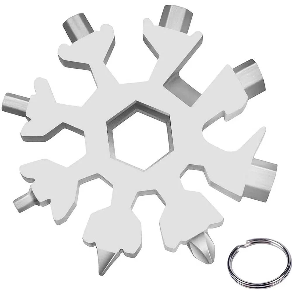 18-in-1 Snowflake Multi Tool Outdoor Camping Travel Camping Adventure Daily Survival Tools Stainless Screwsdriver Bottle Opene