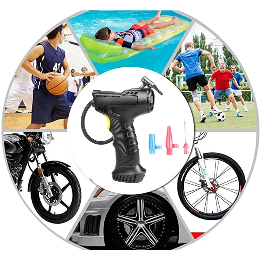 120W Wireless Digital Tire Inflator Portable Air Compressor Inflatable Pump 12V Air Pump Rechargeable For Car Motorcycle Tire