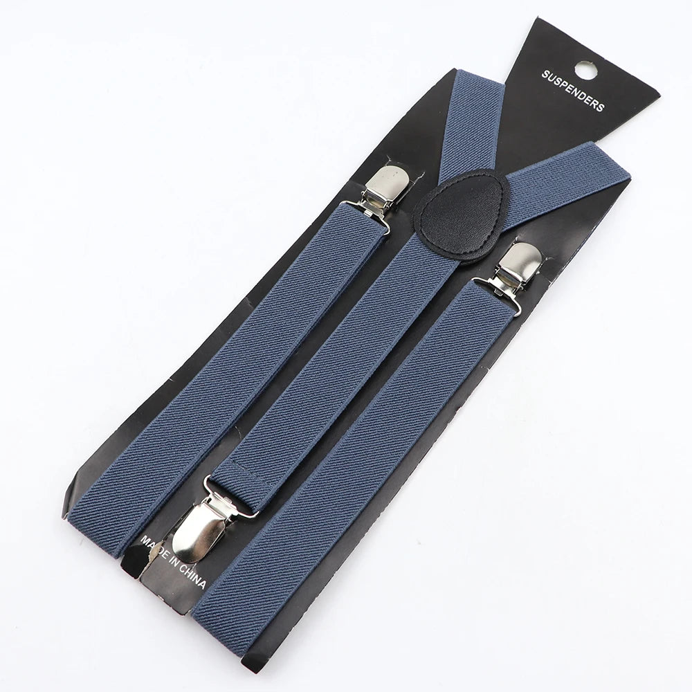 Hot Sale Solid Color Elastic Leather Suspender For Men Women Black Red Sage Green Adjustable Pants Shirt Girl Skirt Accessories