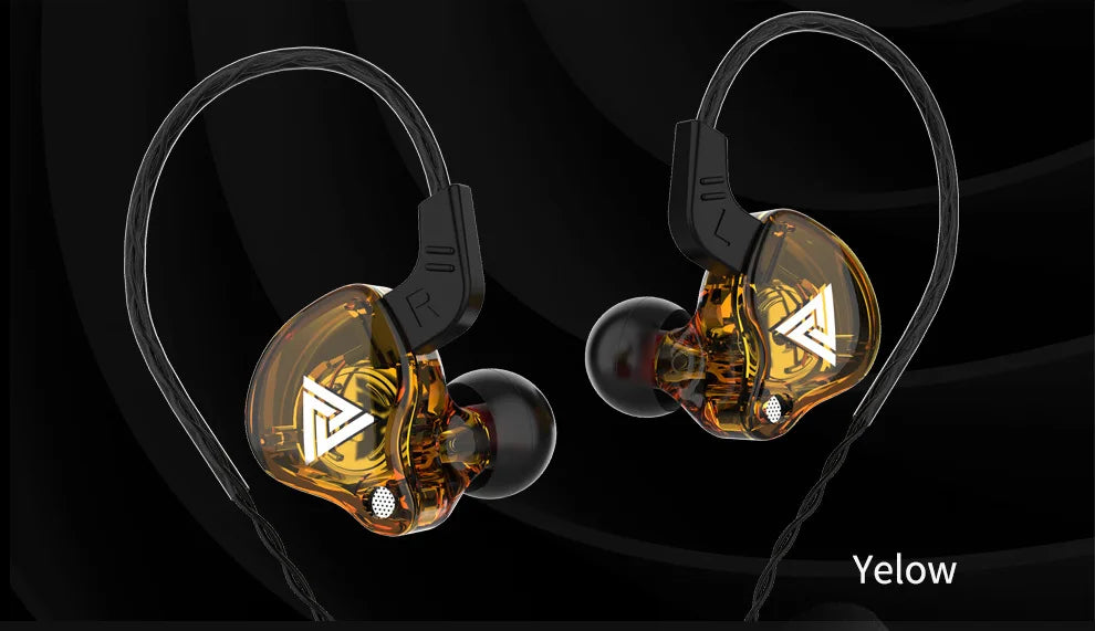 QKZ AK6 3.5mm Wired Headphones Copper Driver Stereo HiFi Earphone Bass Earbuds Music Running Sport Headsets Games Earphones