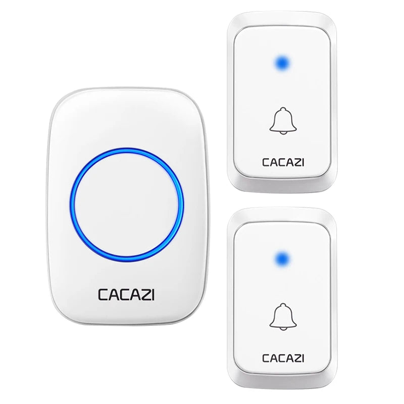 CACAZ Smart Home Waterproof Wireless Doorbell For Outdoor 4 Levels Volume 80DB 60 Chimes Home Calling Bell US EU UK AU Plug
