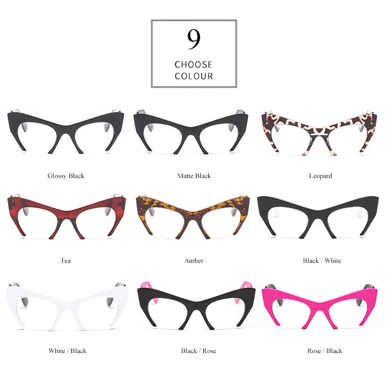 SHAUNA Retro Women Half Frame Cat Eye Glasses Frames Fashion Optical Frame