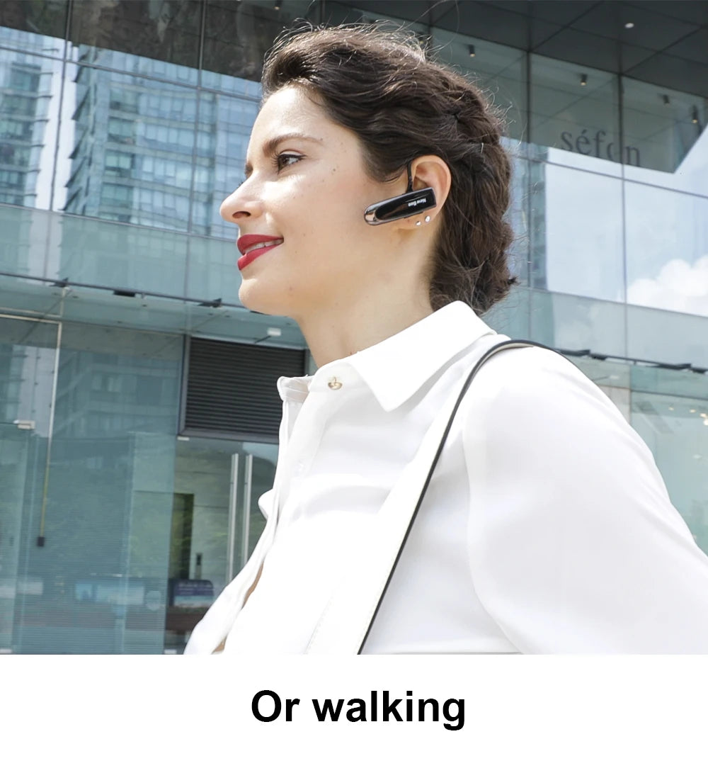 New Bee Bluetooth Headset Wireless Earphones Headphones with Mic 24Hrs Earbuds Single Earpiece Mini Handsfree for Driver Office