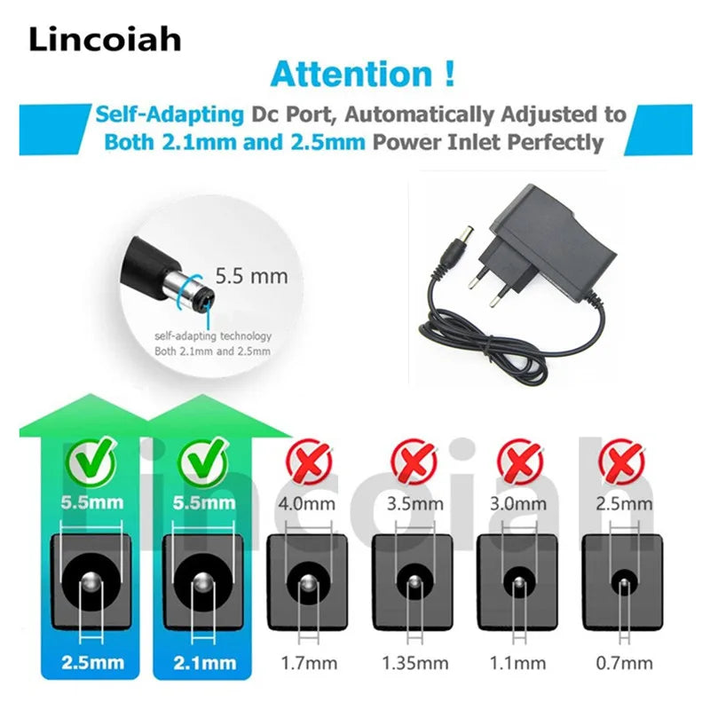 AC 110-240V DC 3V 4.5V 5V 6V 7.5V 8V 9V 10V 12V 15V 1A Universal Power Adapter Supply Charger Adaptor for LED light Strips