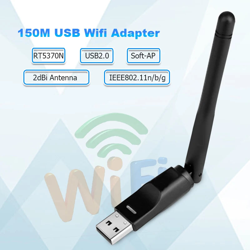 RT5370 USB Wifi Adapter 150Mbps Wireless Network Card USB Wifi Antenna Adapter Wifi Receiver Transmitter Soft-AP Drop Shipping