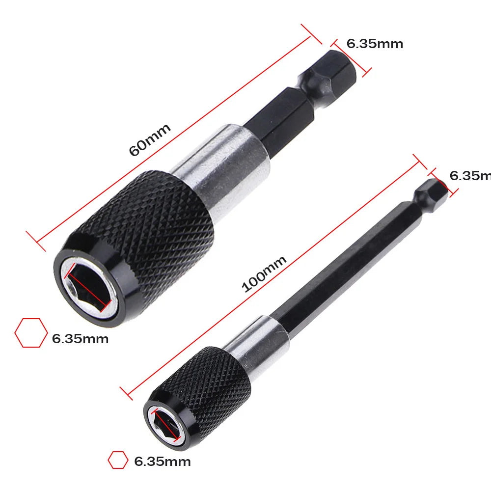 1/4 Inch Hex Shank Quick Release Screwdriver Bit Holder Extension Bar 60mm 100mm 150mm