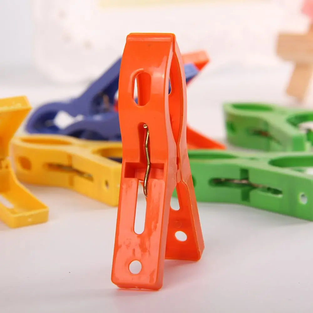 8ps/set Hanger Clips Large Plastic Windproof Beach Towel Clothes Pins Spring Clamp Clothespin Powerful Hot New Cheap Wholesale