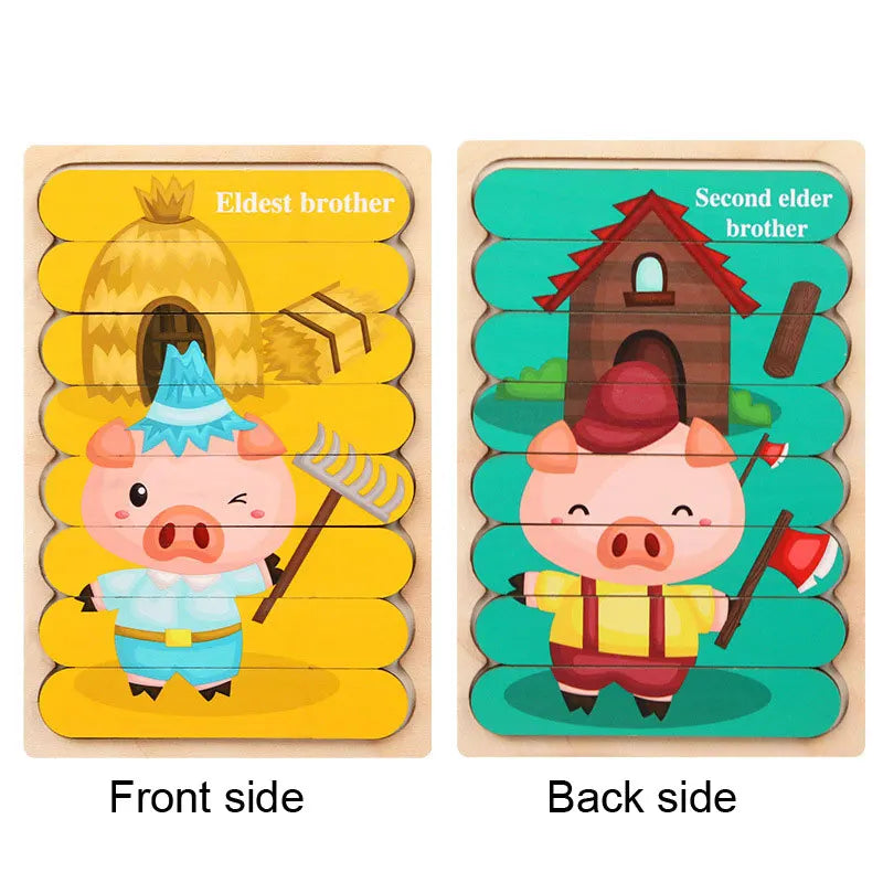 Montessori Toys 2 years Wooden Puzzles For Kids Chid Baby Learning Education Child Game montessori 3D Puzzle Childrens 2 3 Years