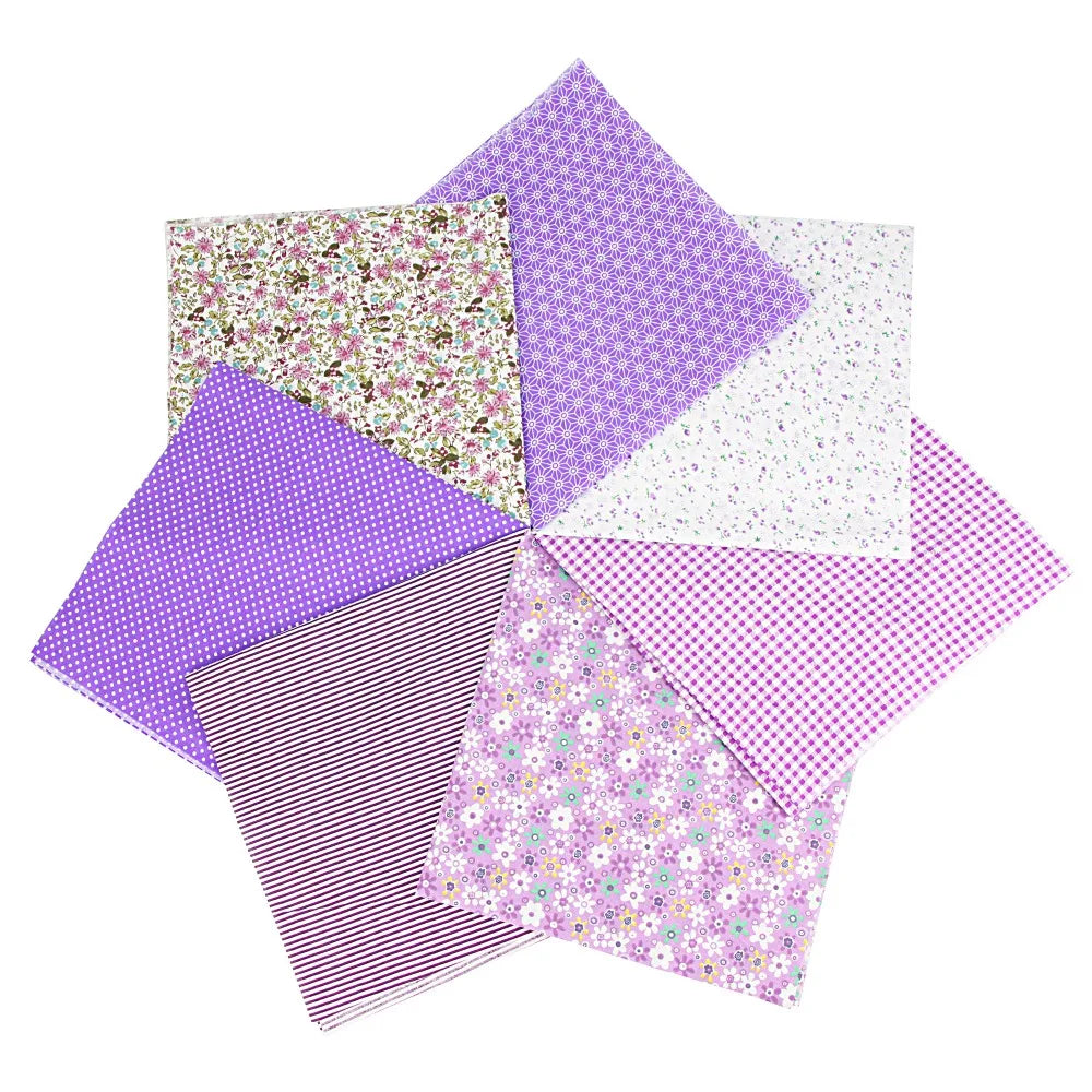 7PCS 25 x 25cm/50 x 50cm Squares Cotton Craft Fabric Cloths for DIY Bundle Patchwork Quilting Sewing Scrapbooking Artcraft