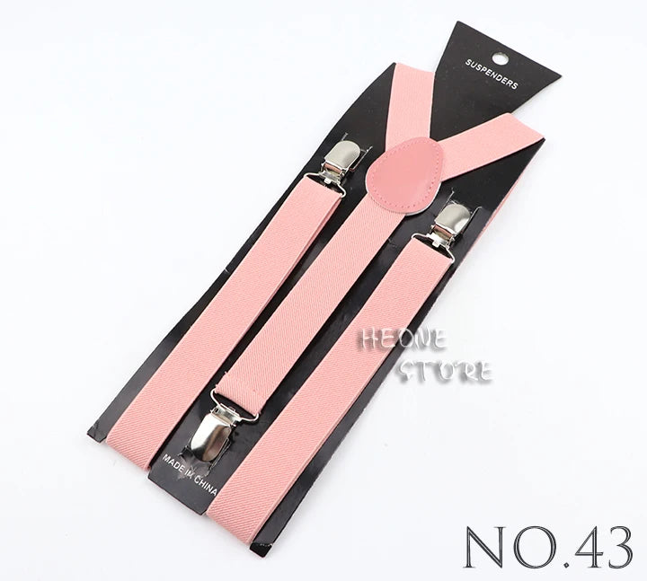 Hot Sale Solid Color Elastic Leather Suspender For Men Women Black Red Sage Green Adjustable Pants Shirt Girl Skirt Accessories