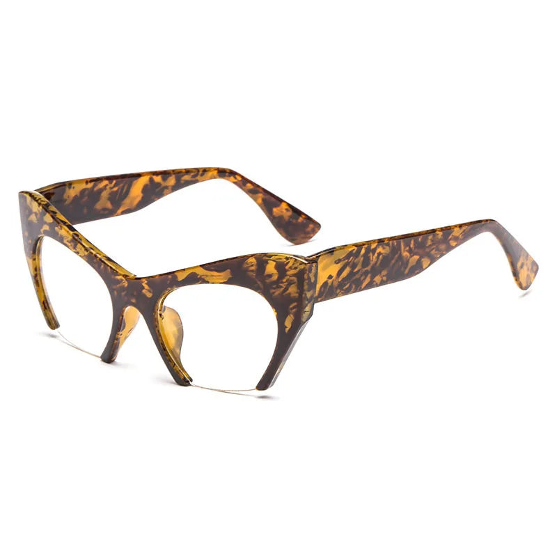 SHAUNA Retro Women Half Frame Cat Eye Glasses Frames Fashion Optical Frame