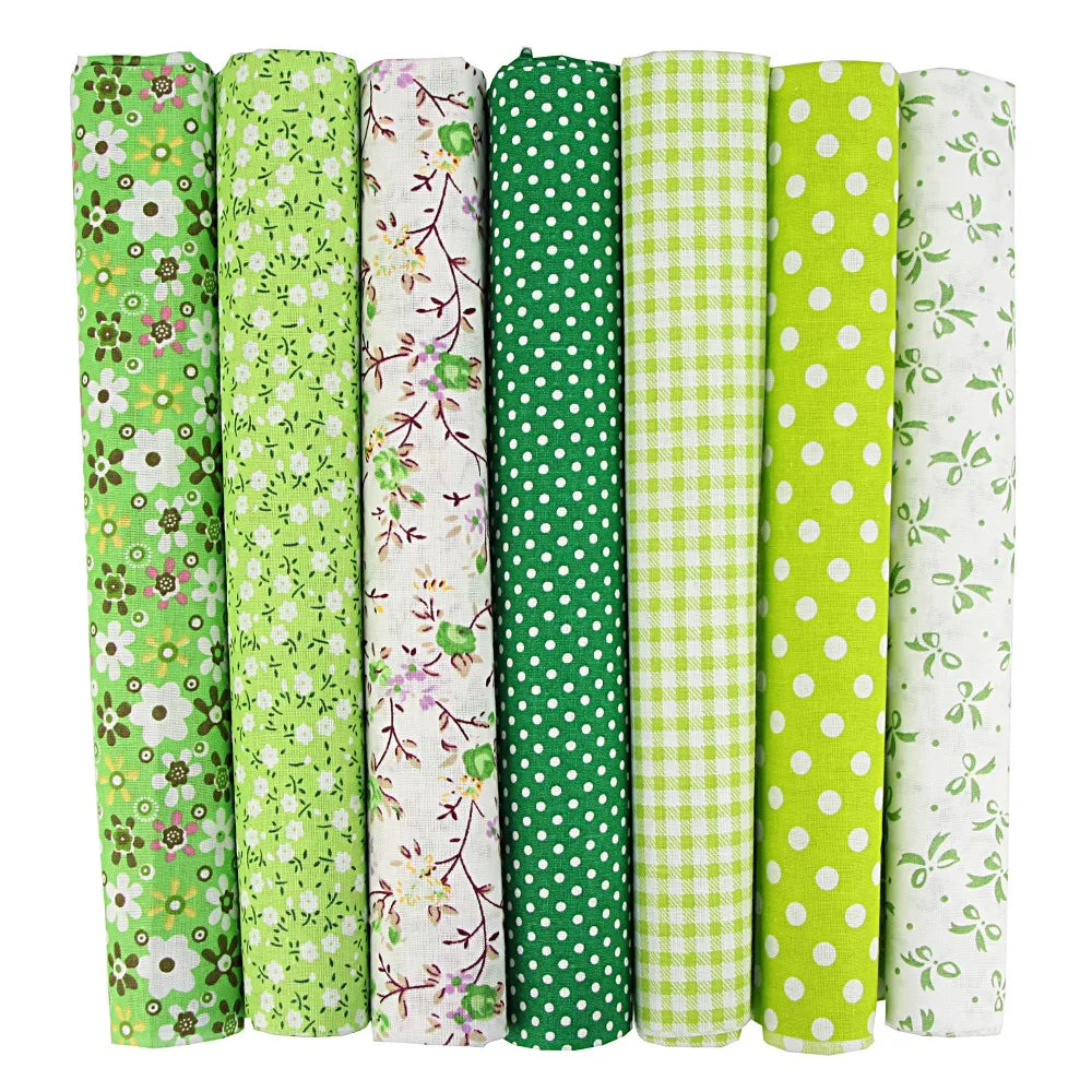 7PCS 25 x 25cm/50 x 50cm Squares Cotton Craft Fabric Cloths for DIY Bundle Patchwork Quilting Sewing Scrapbooking Artcraft