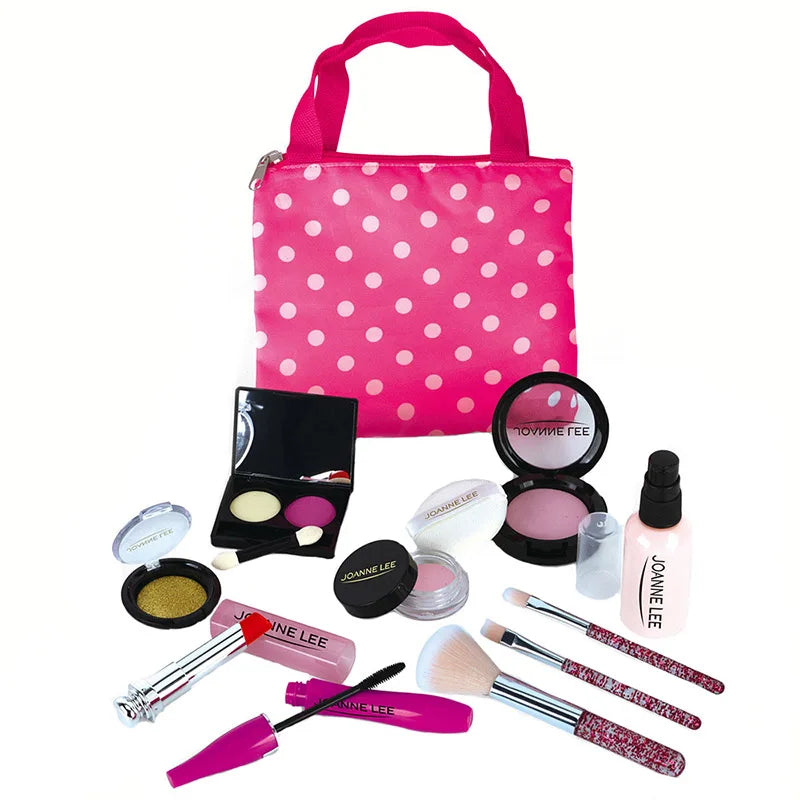 Girls Make Up Toy Set Pretend Play Lipstick Nail Polish Princess Pink Makeup Toys For Girls Dress Up Educational Toys Kids Gifts