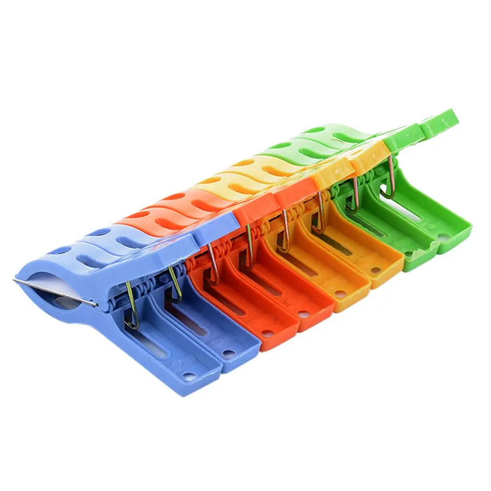 8ps/set Hanger Clips Large Plastic Windproof Beach Towel Clothes Pins Spring Clamp Clothespin Powerful Hot New Cheap Wholesale