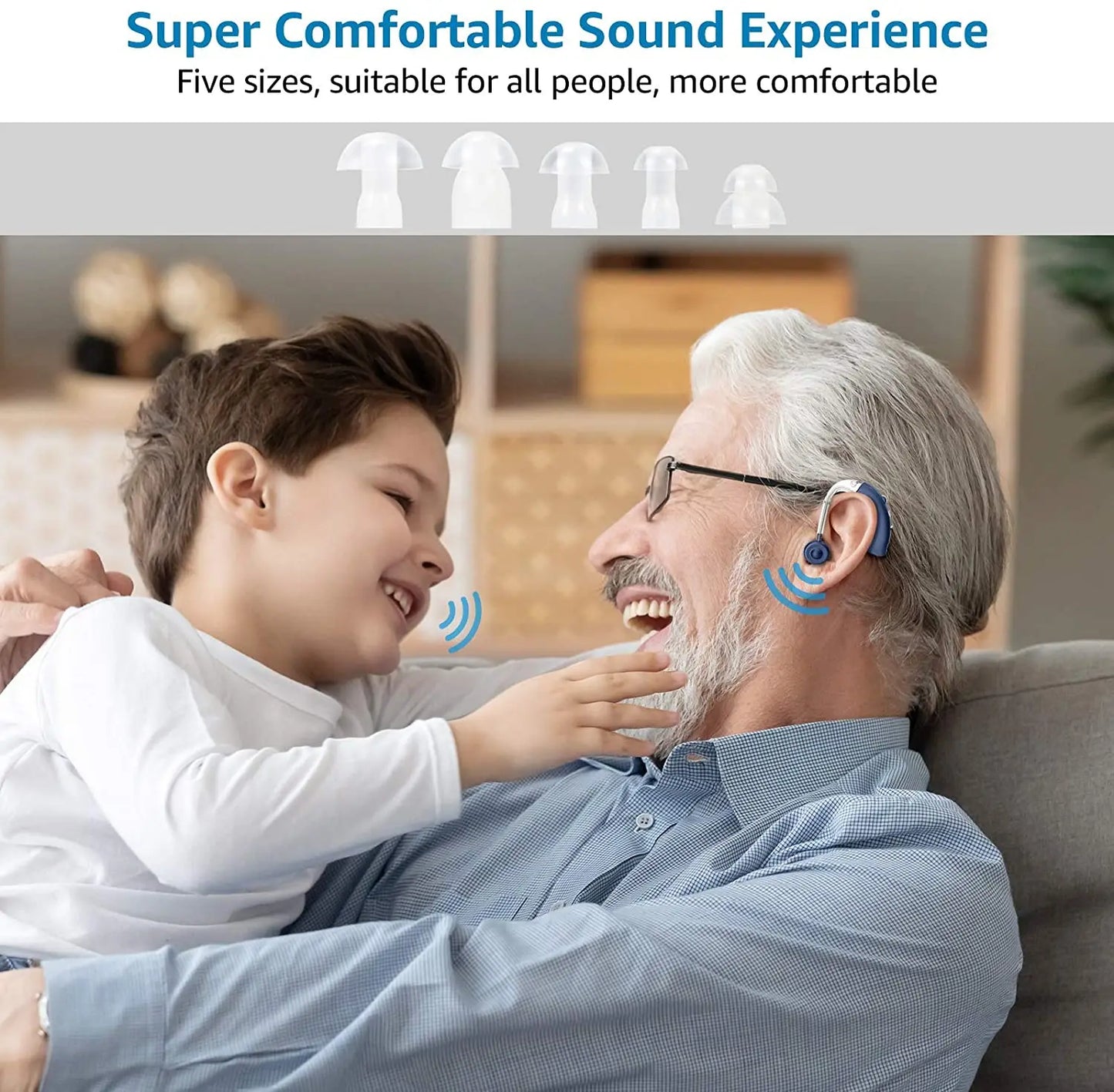 2025 Best Mini Rechargeable Audifonos BTE Hearing Aids Adjustable Tone Sound Amplifier Portable Deaf Elderly digital Hearing Aid