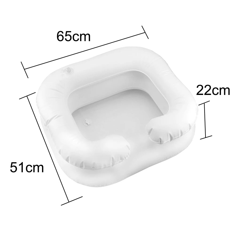 Shampoo Tray Hair Washing Basin for The Disabled Inflatable Shampoo Basin Tub Portable With Drain Tube PVC