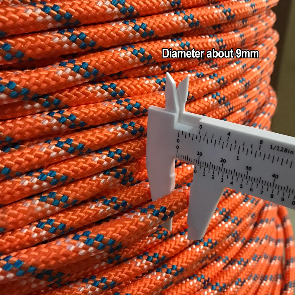 Desert&Fox Climbing Rope 10m/20m/30m/50m Outdoor Emergency Rope Wear Resistant 9mm Diameter High Strength Hiking Accessory Tool