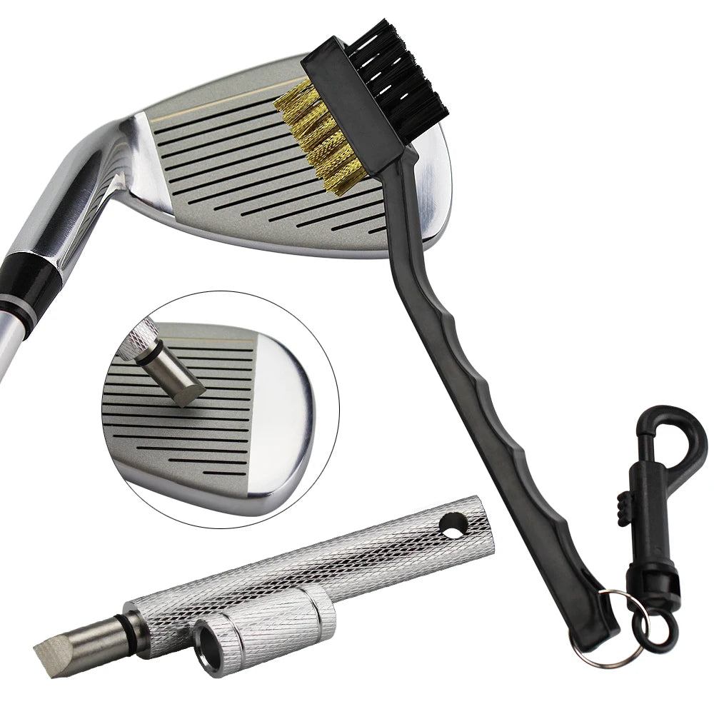 2Pcs/Set Golf Club Brush Golf Club Sharpener Grooving Tool Golf Putter Wedge Ball Groove Cleaner Kit Cleaning Tool  Accessories