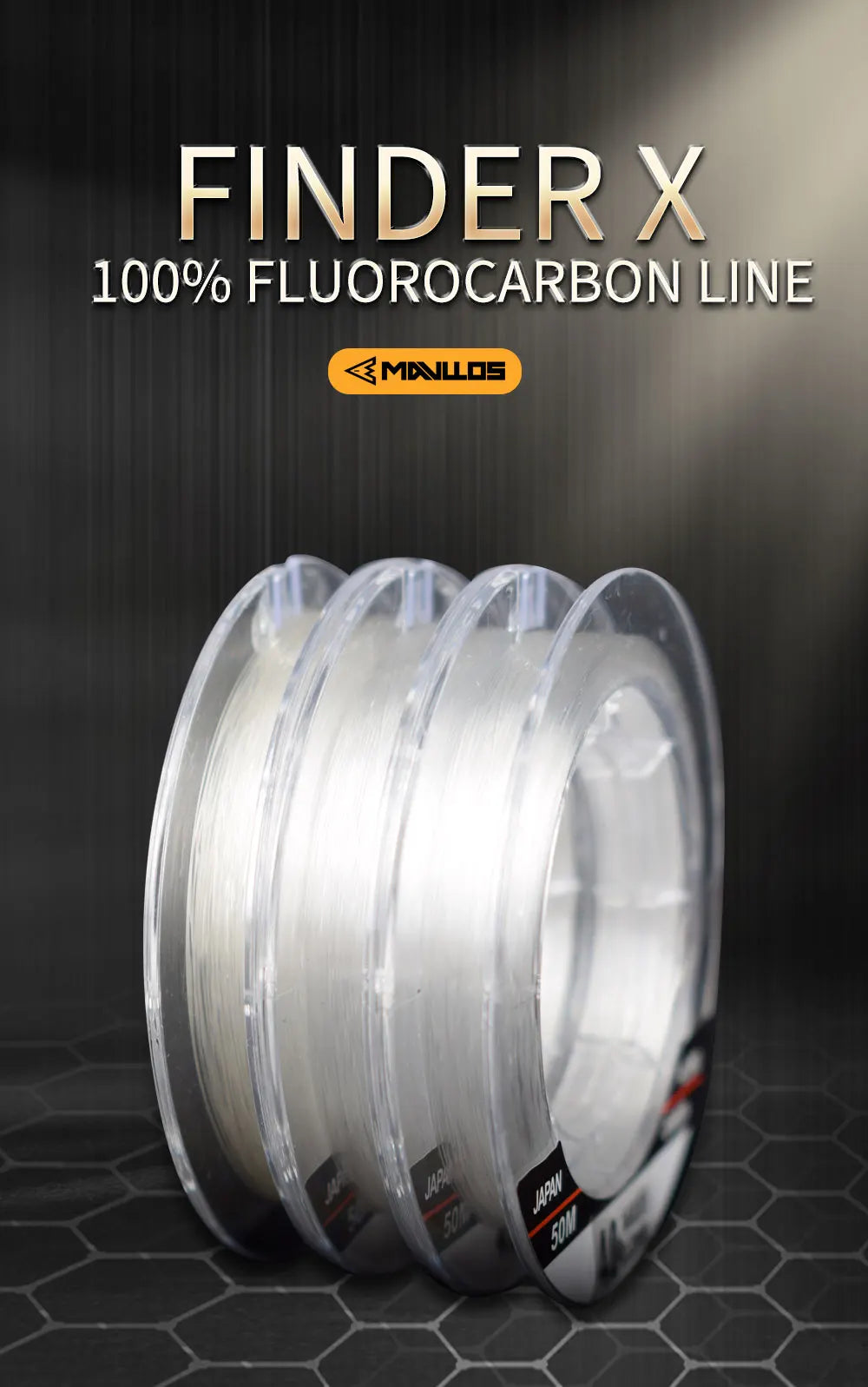 Mavllos Fluorocarbon Fishing Line 50m Ture 100% Sink Monofilament Fluorocarbon Line  Invisible Carbon Leader Fishing Line