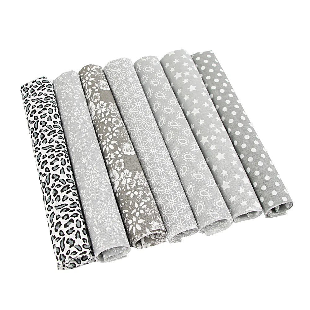 7PCS 25 x 25cm/50 x 50cm Squares Cotton Craft Fabric Cloths for DIY Bundle Patchwork Quilting Sewing Scrapbooking Artcraft