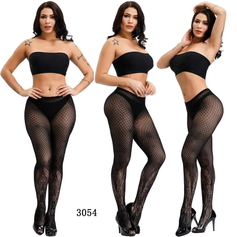 DOIAESKV Women Bodystocking Sexy Lingerie Pantyhose Erotic Lingerie Body Stockings Of Large Size Tights Plus Size Women Tights