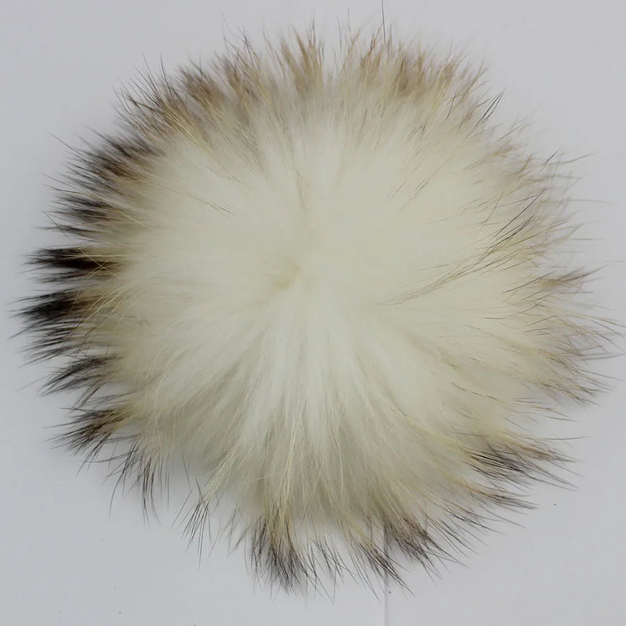 Big Fluffy Real Fur Fox Pompoms With Button DIY Raccoon Fur Pom Poms Balls Natural Fur Pompon For Scarves Hats Caps Accessories