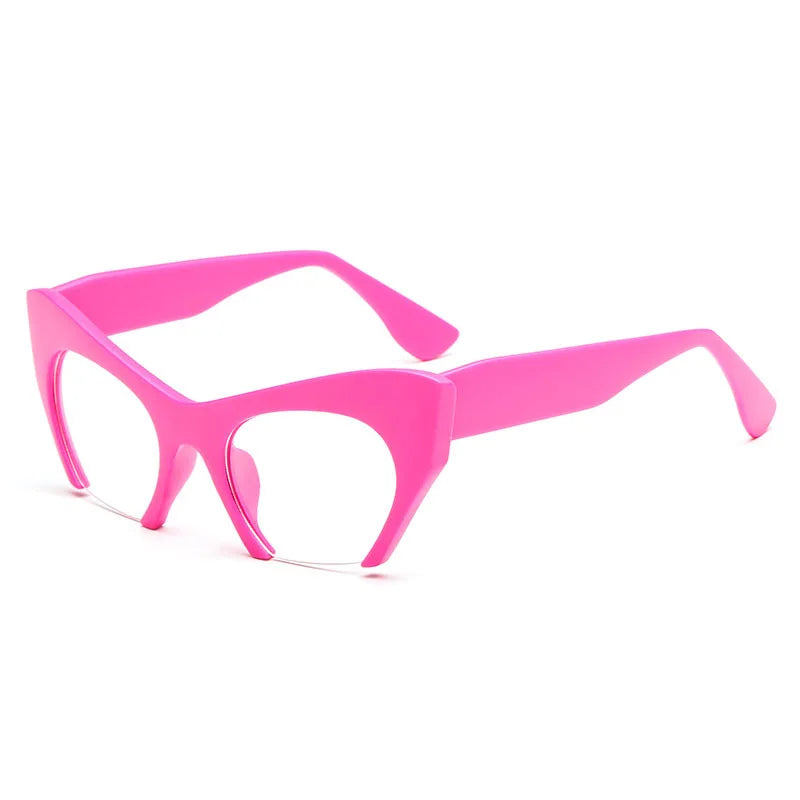 SHAUNA Retro Women Half Frame Cat Eye Glasses Frames Fashion Optical Frame