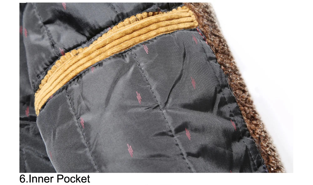 DIMUSI Winter Men's Bomber Jacket Fashion Man Corduroy Cotton Warm Padded Coats Casual Outwear Thermal Jackets Mens Clothing
