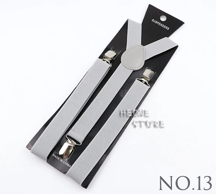 Hot Sale Solid Color Elastic Leather Suspender For Men Women Black Red Sage Green Adjustable Pants Shirt Girl Skirt Accessories