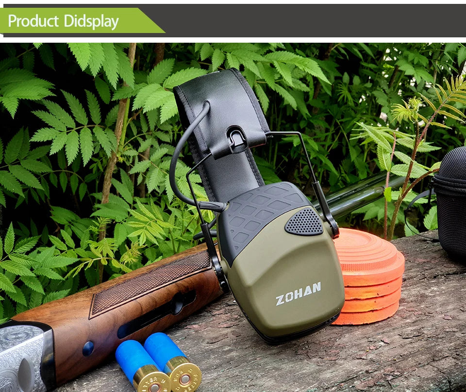 ZOHAN Electronic Shooting Ear Protection Sound Amplification Anti-noise Earmuffs Professional Hunting Ear Defender Outdoor Sport