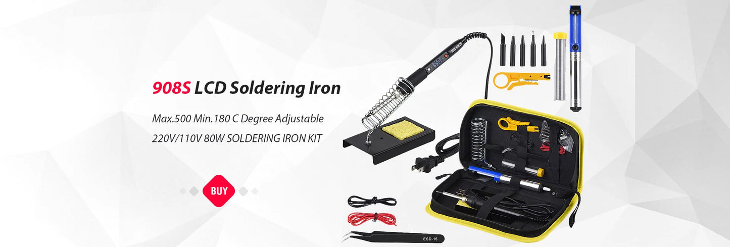 JCD Electric Soldering Iron 80W LCD Digital Display Adjustable Temperature Soldering Iron Tips 220V/110V Welding Solder Tools