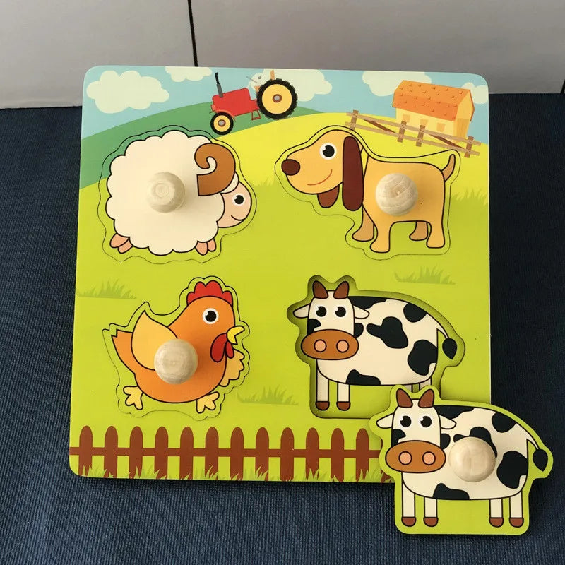 Montessori Toys 2 years Wooden Puzzles For Kids Chid Baby Learning Education Child Game montessori 3D Puzzle Childrens 2 3 Years