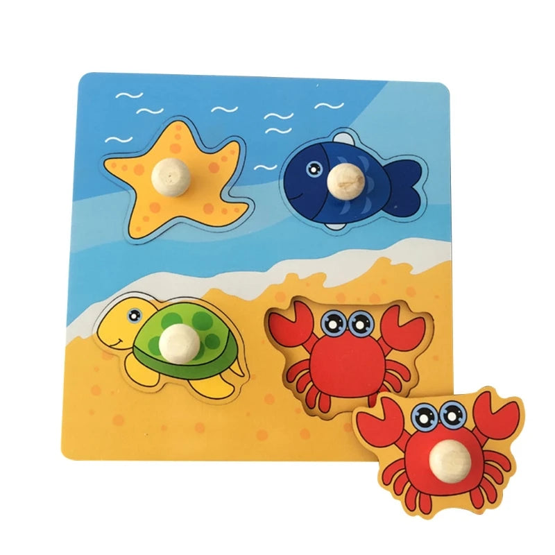 Montessori Toys 2 years Wooden Puzzles For Kids Chid Baby Learning Education Child Game montessori 3D Puzzle Childrens 2 3 Years
