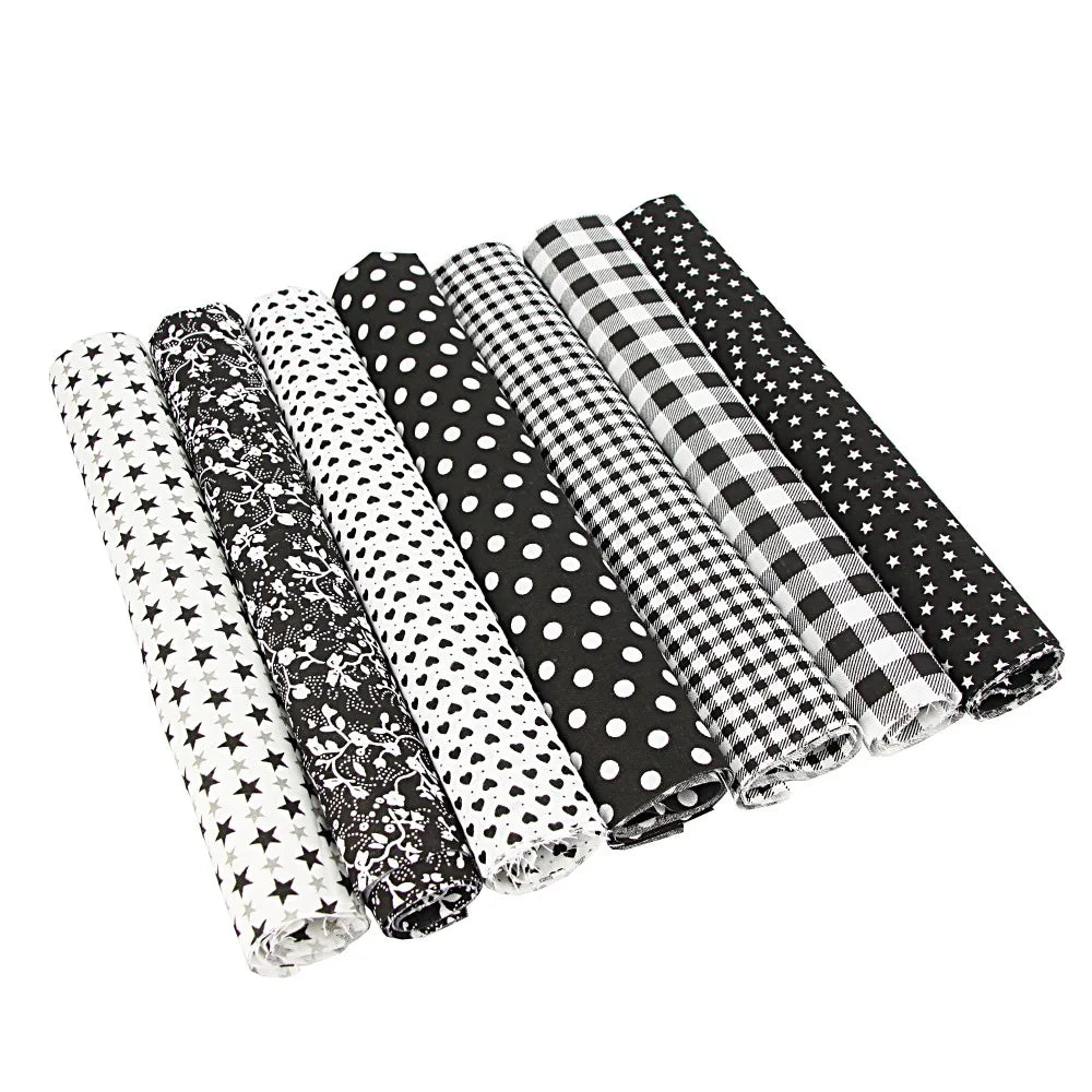 7PCS 25 x 25cm/50 x 50cm Squares Cotton Craft Fabric Cloths for DIY Bundle Patchwork Quilting Sewing Scrapbooking Artcraft