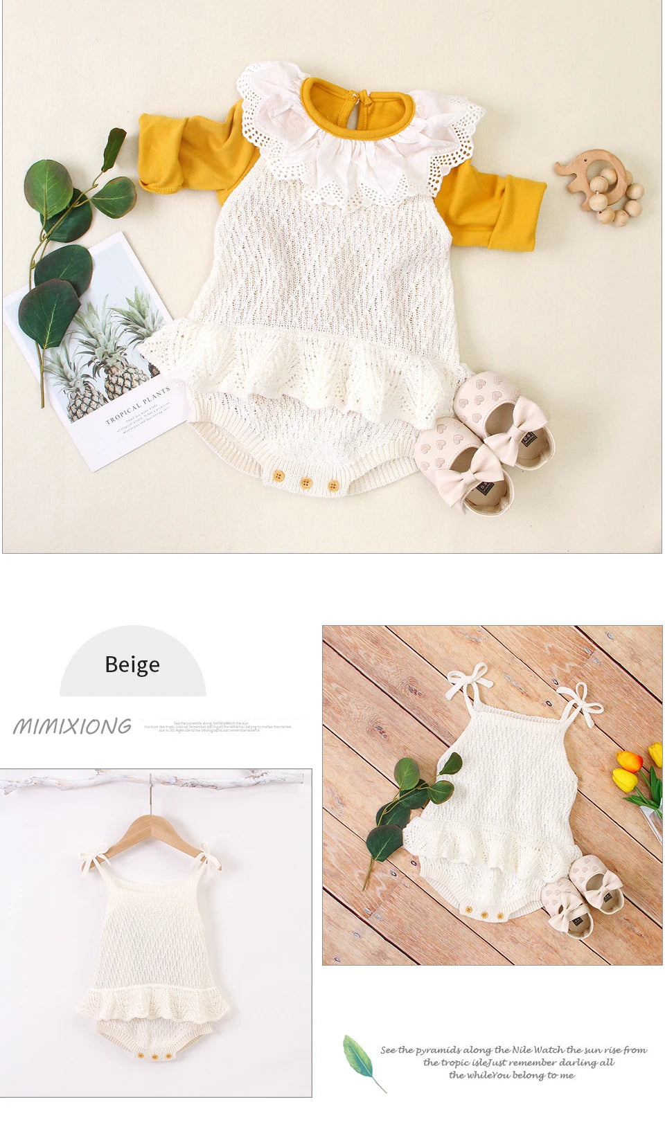 Baby Bodysuit Cute Newborn Girl Outfits Clothes Tops Fashion Summer Toddler Infant Strap Jumpsuit Solid Knitted Kids Onesie 0-2Y