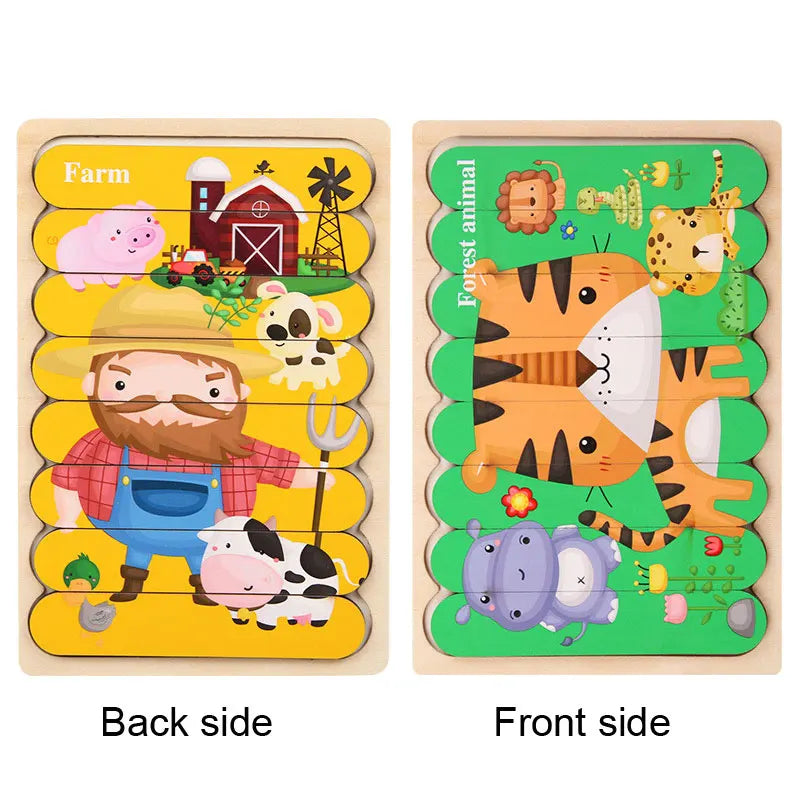 Montessori Toys 2 years Wooden Puzzles For Kids Chid Baby Learning Education Child Game montessori 3D Puzzle Childrens 2 3 Years