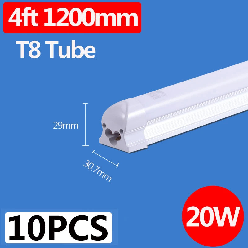 Led Lights Tube Home Lighting Kitchen Bedroom Garage Fixture t5/t8 Ceiling Linear Lamp Strip 220V Closet Cabinets 90/120cm Tube