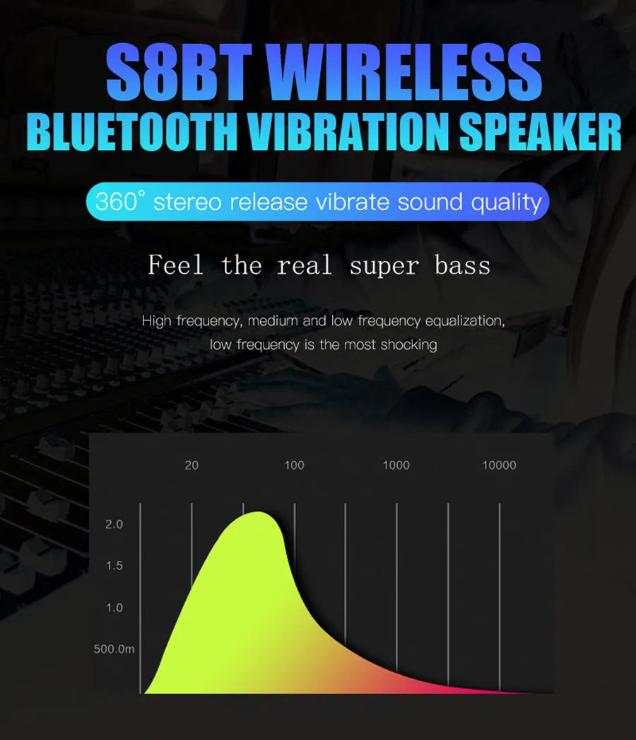 Adin 26W Vibro Wireless Bluetooth Speaker Anti-Neighbor Strong Vibration Effect Subwoofer Sound Box for Music Audio Loudspeakers