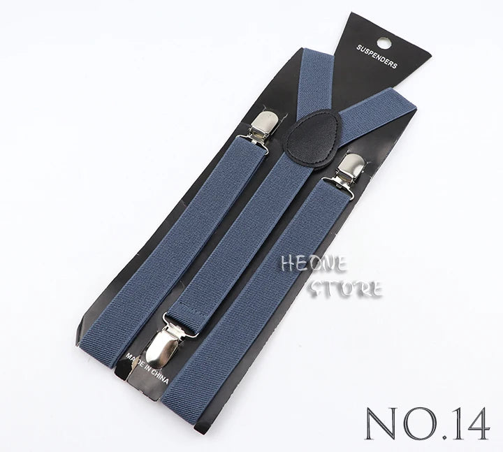 Hot Sale Solid Color Elastic Leather Suspender For Men Women Black Red Sage Green Adjustable Pants Shirt Girl Skirt Accessories