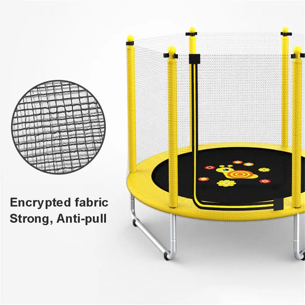 Round Kids Mini Trampoline Enclosure Net Pad Rebounder Outdoor Exercise Home Toys Jumping Bed Safety Net Protection Guard