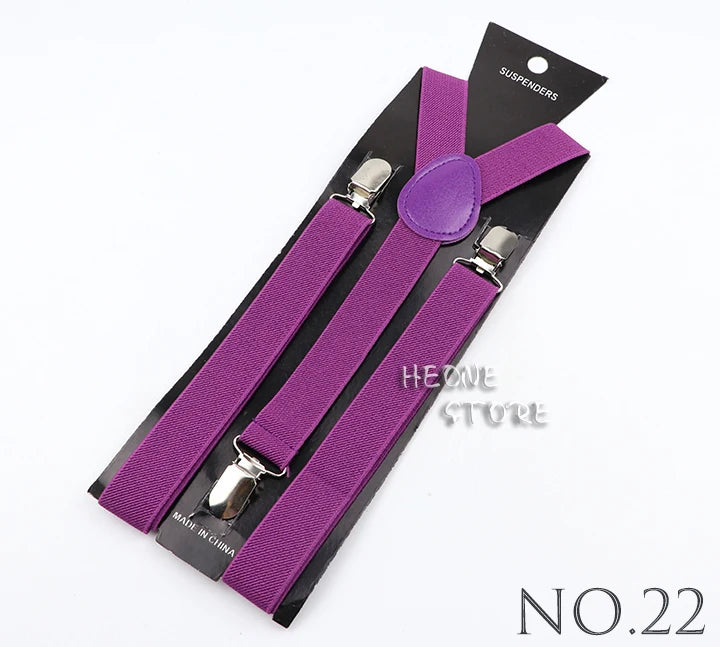 Hot Sale Solid Color Elastic Leather Suspender For Men Women Black Red Sage Green Adjustable Pants Shirt Girl Skirt Accessories