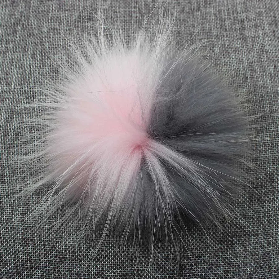 Big Fluffy Real Fur Fox Pompoms With Button DIY Raccoon Fur Pom Poms Balls Natural Fur Pompon For Scarves Hats Caps Accessories