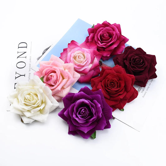 50/100 Pieces artificial flowers for home decoration wedding bridal accessories clearance diy gift box scrapbooking bride brooch